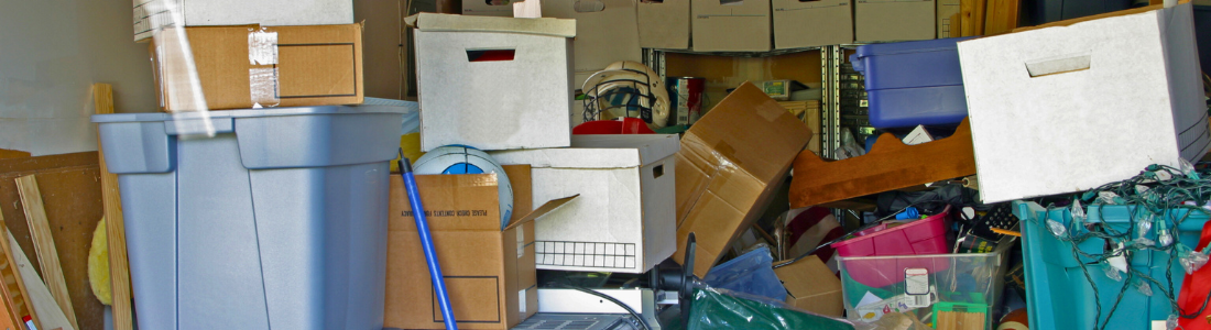 Cluttered possessions left by tenant