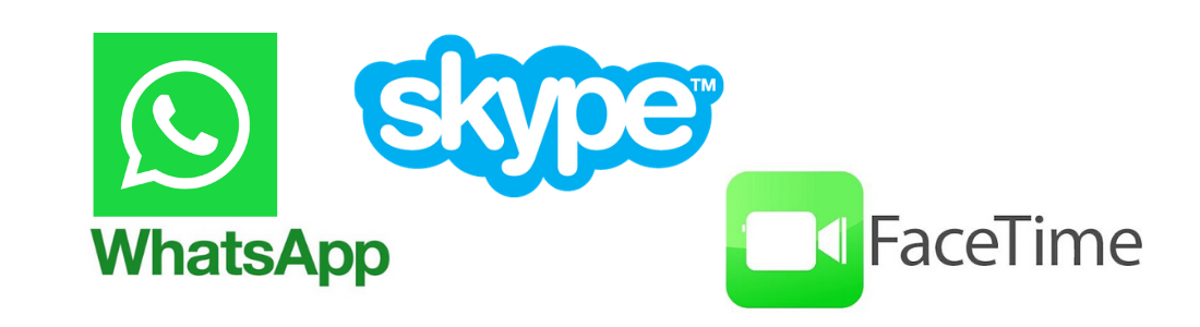 WhatsApp, Skype and FaceTime Logos