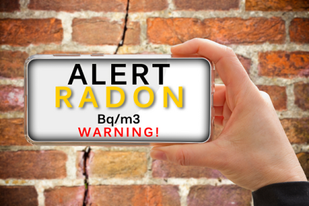 Radon gas alert sign