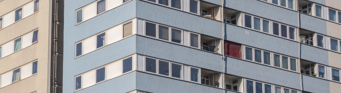 Cladding on high rise block