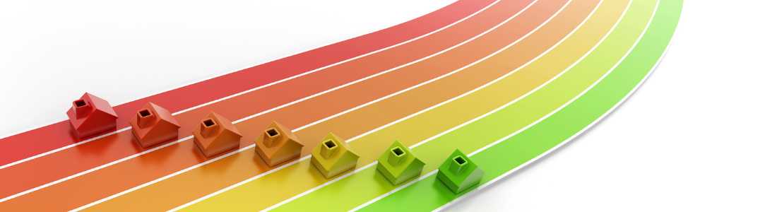 Toy houses sitting on EPC chart