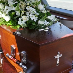 Coffin at a funeral