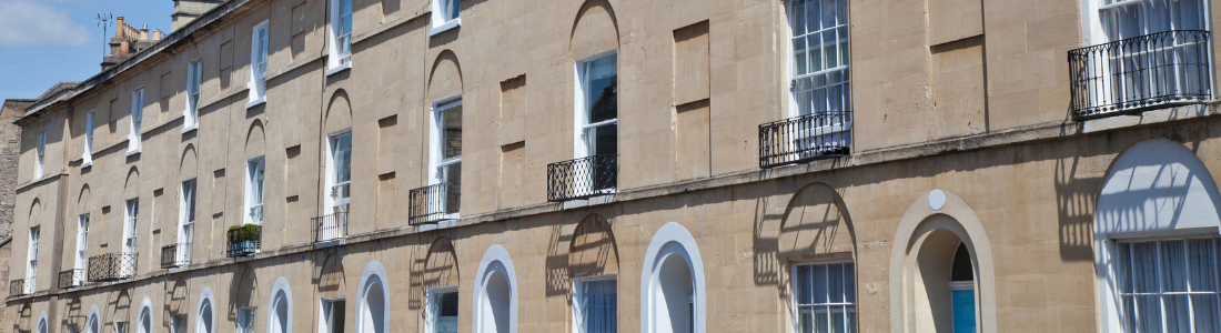 Terrace of listed houses in Bath