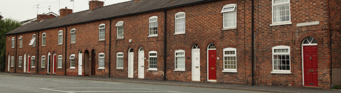 Terraced houses with flying freehold over an accessway