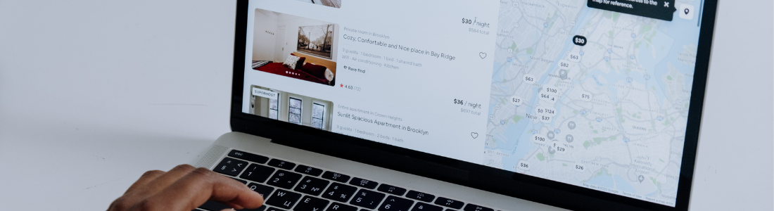 Airbnb listing on a laptop