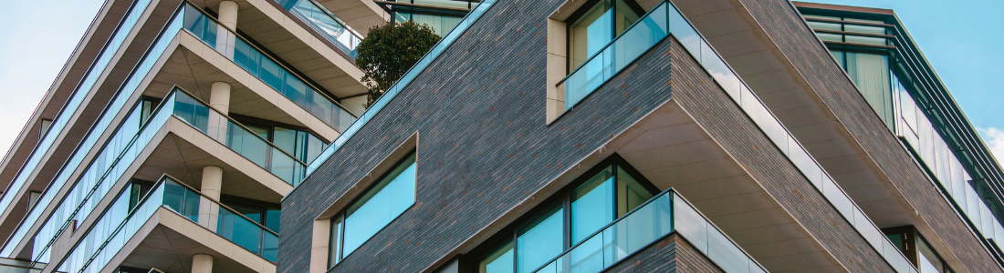 Modern apartments with balconies