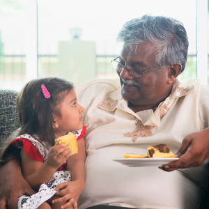 Grandfather and grandaughter