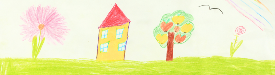 House with children drawn by child